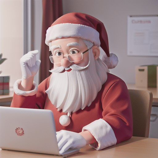 Santa in the office generated through AI